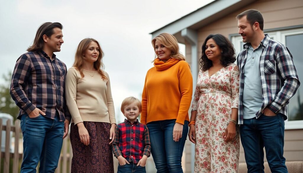 Tall family members of different heights enjoying their properly fitted recliners in a living room setting