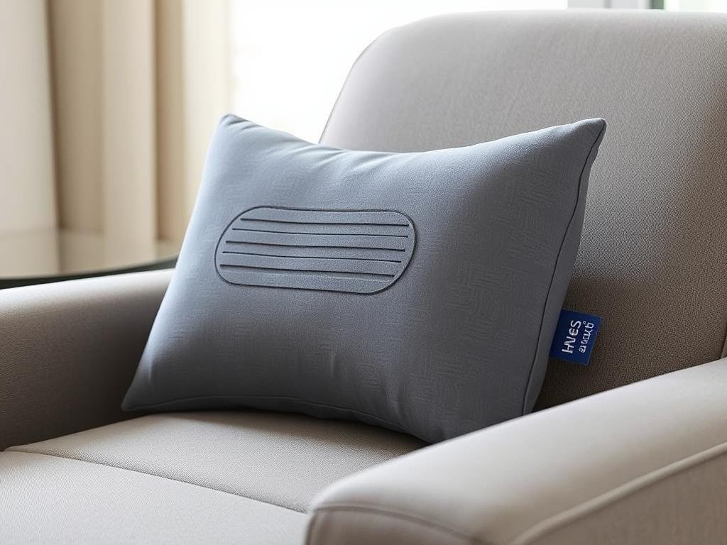 HOMBYS Lumbar Support Pillow for Recliner Chair providing back support to an elderly person in a recliner