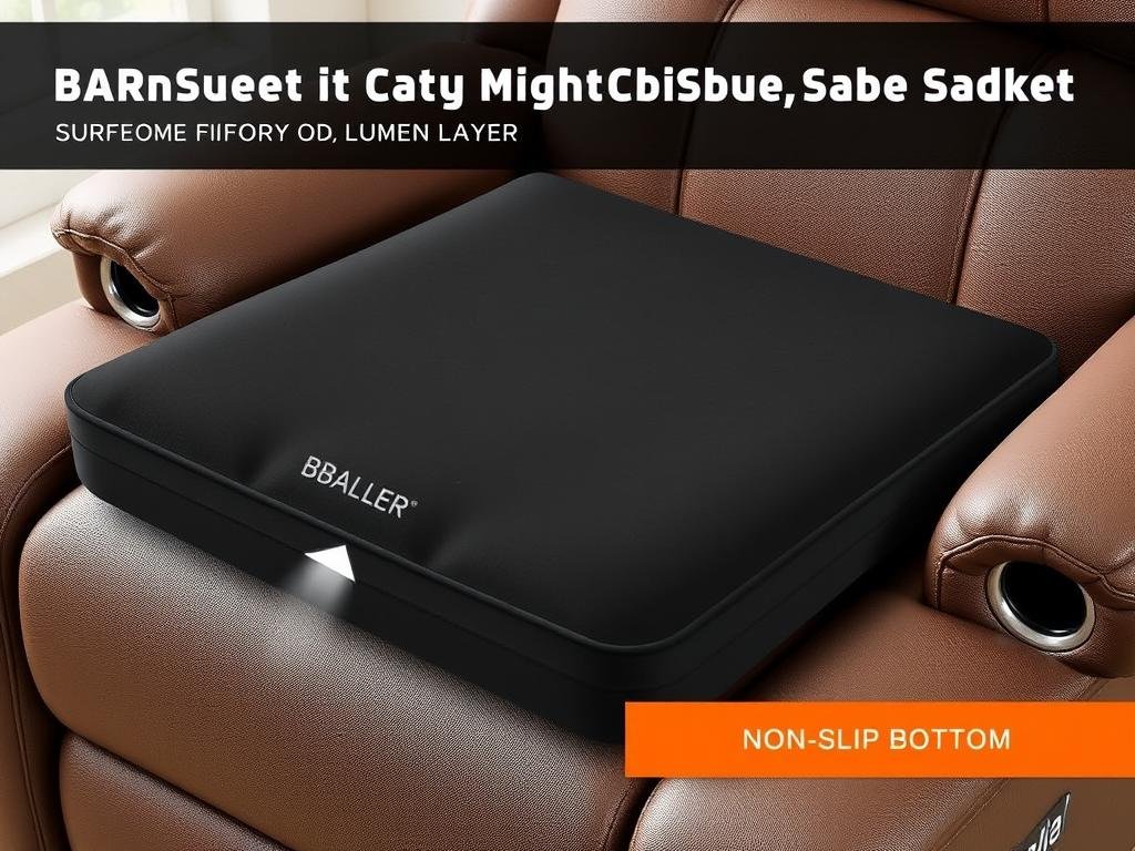 baibu Extra Large Memory Foam Recliner Cushion showing its substantial size and dual-layer design