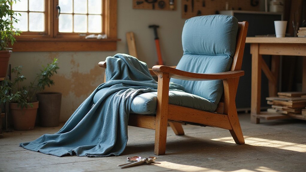 reupholster recliner chair process