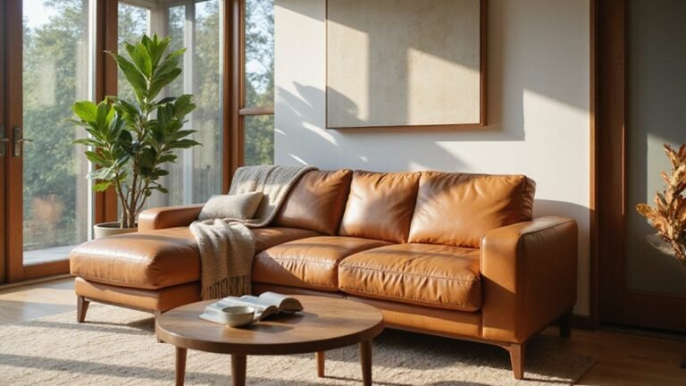 stylish tan leather seating