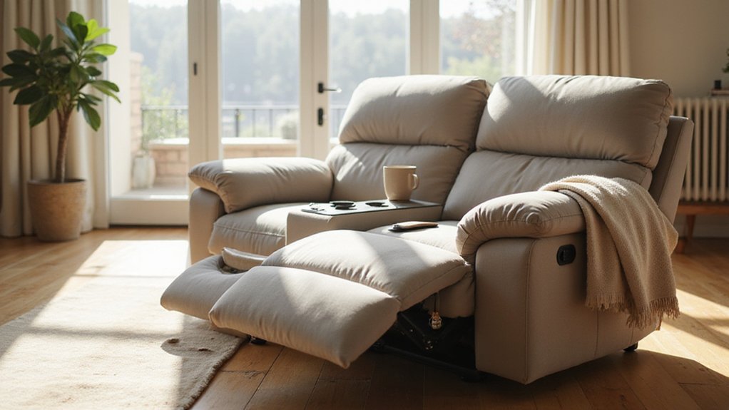 top reclining couches with consoles